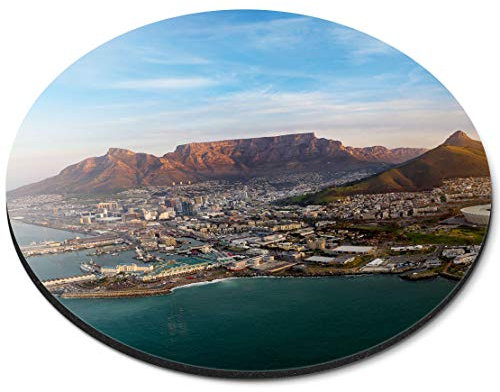 Destination Vinyl Ltd Cape Town South Africa Beach - Flexible Round 5mm Rubber Mouse Mat Pad Office Home Novelty Printed Desk Accessory 21313