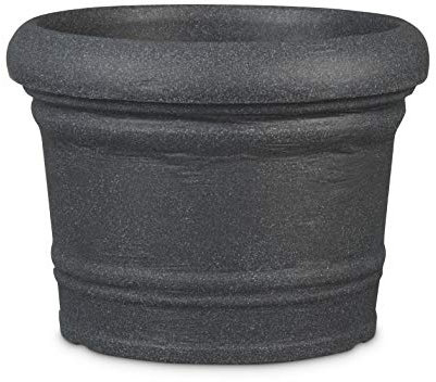 Scheurich Formia 40, Pflanzgefäß/Blumentopf/Pflanzkübel, rund, Farbe: Schwarz-Granit, hergestellt mit recyceltem Kunststoff, 10 Jahre Garantie, für den Außenbereich