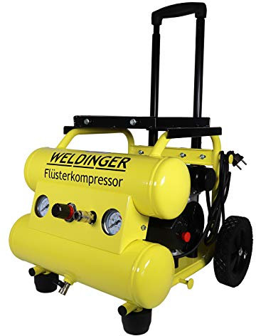 WELDINGER Flüsterkompressor FK 95 pro mobile 750 W 2x5 l Drucktank Servicemobil 5 Jahre Garantie