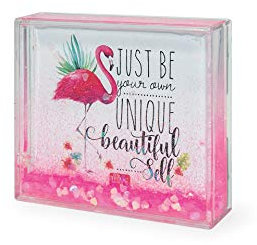 Legami Purpurina, 11,5 x 9,5 cm, de PC y líquido, Variante Blue, portafotos de Mesa, una fotografía reemplazable incluida, Cristal, Pink Glitter, S, 40