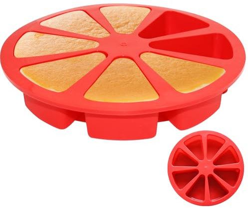 HSU'S Silikon-Backform für Kuchen, Scones, Kekse und Pizza, DIA 26cm, spülmaschinenfest, ofenfest, rot, Platin-Silikon