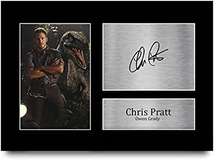 HWC Trading A4 Chris Pratt Jurassic World Geschenke Gedruckt, Signiert Autogramm Bild Für Film-Erinnerungsstücke-Fans - A4 Eingerahmt