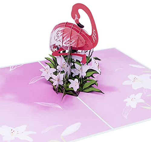 Sweetpopup® 3D Geburtstagskarte - Pop Up Karte Geburtstag (für Freundin, Frau, Mutter) | Glückwunschkarte Geschenkkarte Muttertagskarte | Grußkarte Flamingo, 051