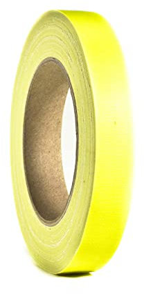 19 mm x 25 m Neon Gelb Gewebeband Fluoreszierendes Klebeband Schwarzlicht Gaffa Tape/Leuchtband für Parteien Kunst Handwerk Dekorationen/Industrie (19mm x 25m, Neongelb)