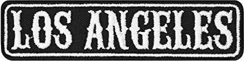 Aufnäher/Aufbügler LOS ANGELES Motorradclub Sticker | Rankpatch Biker Patch zum annähen/aufbügeln | Los Angeles MC Rangabzeichen Applikation Motorcycle club | 100x25mm