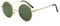 JoXiGo Sunglasses Mens Women Polarised UV400 Protection - Retro Round Classic Metal Frame (Gold Green)
