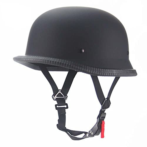 Ruiqieor Retro Motorrad Vintage Motorrad Jethelm Motorradhelm Halbschalenhelm Leder Halbhelm Kappe Halbschalenhelm Für Jungen Und Mädchen (Matte black,M-56-57cm)