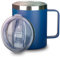 camako Coffee Mug with Lid and Handle, 350ml/12oz,Double Wall Vacuum Stainless Steel Travel Coffee Mug Spill Proof,Dishwasher Safe, Reusable Coffee Cup (Dark Blue)