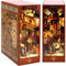 Kit de bricolage pour coin de livre - Puzzle 3D en bois - Décoration avec lumière LED - Maison de poupée miniature - Serre-livres en bois pour enfants et adultes