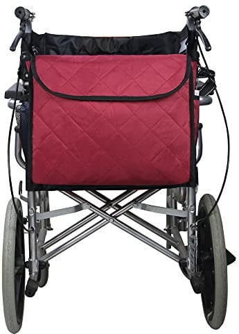 Bolsa para silla de ruedas,mochila para la mayoría de sillas de ruedas eléctricas,manuales o scooters de movilidad grande para colgar en la espalda,para discapacitados,personas mayores (rojo vino)