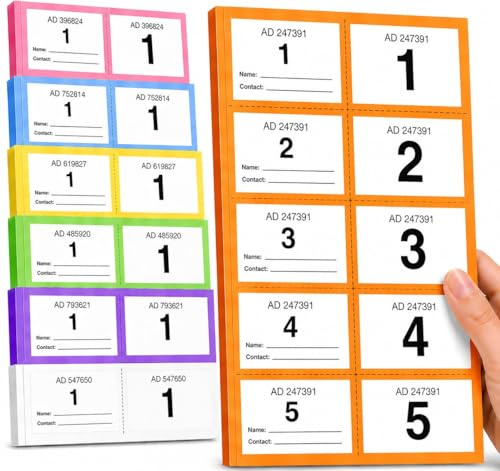 YLAB Tombola-Lose Jumbo Extra Large 1.400 Garderobentickets Orange