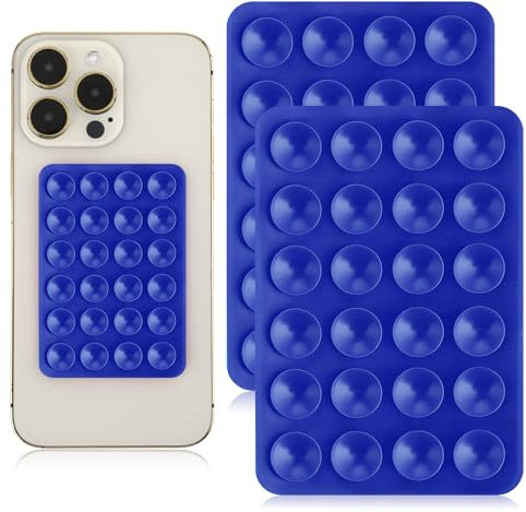 Giantree 2 Pcs Silicone Suction Phone Case Adhesive Mount, Suction Phone Case Mount Anti-Slip Hands-Free Mobile Accessory Phone Accessory Holder (Blue)