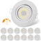 cloksh LED Einbaustrahler 230V Flach Dimmbar Weiß LED Spots 3 stufe Dimmbar 6W IP44 Bad Einbauleuchten Deckenspots,Warmweiß 3000K Schwenkbar Einbauspots für Badezimmer Küche Wohnzimmer,12er Set