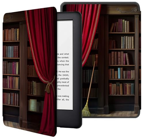 Custodia Per Kindle Voyage (Rilasciato Nel 2014) Custodia In Pelle Pu Per Kindle Voyage Smart Sleep/Wake Custodia Protettiva-Biblioteca Medievale