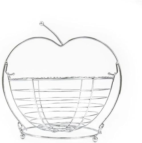 MIXEL Apple Chrome Fresh Fruits Basket, Open-Wire Design, Long-Lasting Durability, Aesthetic Appeal, Preventing Excess Moisture, Easy to Use