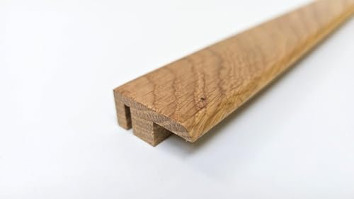 Project DIY® Adjustable Solid Oak End Profile | Threshold Strip | 34mm Wide | 14-18mm Height | Wood Floor Transition Trim | Durable & Easy to Install | Premium Oak Finish | 900mm Length (Lacquered)