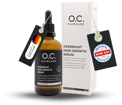 O.C. HAIRCARE Overnight Hair Growth Serum – Haarserum bei Haarausfall | Mit Rosmarin, Panthenol & Aloe Vera | Fördert Haarwachstum & gesunde Kopfhaut | Natürliche Alternative zu Minoxidil | 100 ml