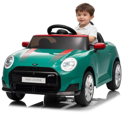Aptliton 12V Kids Electric Car, Licensed Mini Cooper Ride on Car with Parent Remote Control, Battery Powered Electric Ride on Cars for Kids Age 3 to 5, Boys Girls Toys with LED Lights & Music