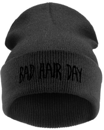 4sold Beanie Mütze Hat Mütze Bad Hair Day Fuckin Problems Comme des Fuckdown.Hit Neu 200 Models (bhd schwarz - schwarz)