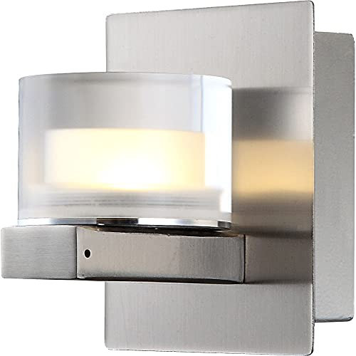 GLOBO Wandleuchte Chrom Modern Wohnzimmer Wandstrahler LED Wandlampe silber Design, klarer Schirm, 1x LED 5 Watt 400 Lumen neutralweiß, BxH 8 x 10 cm