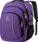 Sac à dos pour ordinateur portable, sac à dos de voyage durable de 17,3 pouces, sac d'école universitaire étanche antivol pour femme RFID, violet foncé