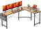 CubiCubi Gaming Tisch Eckschreibtisch 170 x 120 cm, Schreibtisch L Form mit Schublade und Monitorständer, Ecktisch Computertisch, Vintagebraun