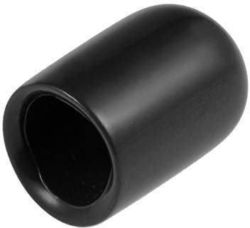 sourcing map 80pcs Rubber End Caps 8mm(5/16) ID Vinyl Round End Cap Cover Screw Thread Protectors Black