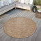 TT Home Teppich Für Outdoor Küchenteppich Balkon Terrasse Unifarbenes Design Modern, Farbe: Coffee, Größe:80 cm Rund