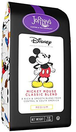 Joffrey's Coffee - Disney Mickey Mouse Classic Blend, Disney Specialty Coffee Collection, Artisan Medium Roast Coffee, Arabica Coffee Beans, Smooth & Rich Flavor, Drip Brew, Kosher (Ground, 325 ml)