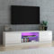 Panana Modern TV Unit Cabinet Stand LED Cupboard 160CM Matt Body and High Gloss Front (White)