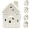 Mini LED White Ceramic House Lamp | Christmas Village Light Up House | Festive Night Light Christmas Decoration - Design Varies One Supplied