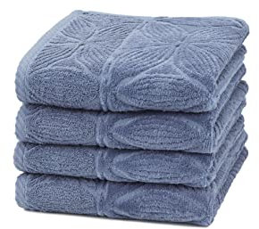 my cocooning Handtuch Set Agatha 4-teilig Blau | 100% gekämmte Baumwolle | 4 Handtücher (50x90cm) | (4er Set, blau)