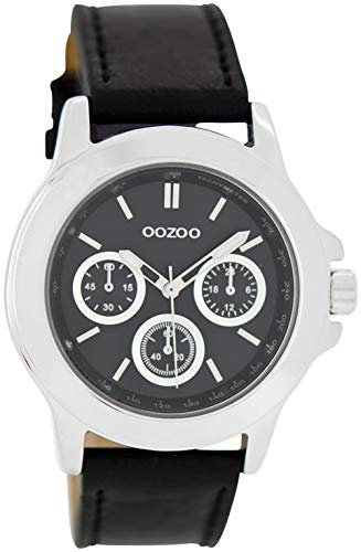 Oozoo Damenuhr mit Lederband 40 MM Schwarz/Schwarz C6189