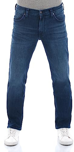 MUSTANG Jeans Herren Stretch Straight Fit Tramper Jeanshose Hose Denim Schwarz w36, Farbe:Dark (1014413-5000-882), Größe:36W / 34L
