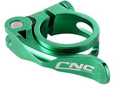 Pokinge Bicycle Seat Post Clamp, 31.8mm & 34.9mm, Mountain Bike Seatpost Clamp, Adjustable Aluminium Alloy, Green