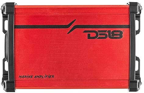 DS18 MP.4A Marine and Powersports Amplifier 4-Channel Full-Range Class D IP67 4 x 40 Watts Rms @ 4-Ohm - Compact Waterproof Amplifier 480W Max Power - Great for Marine/Motorsports and all applications