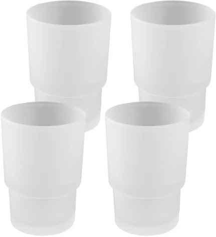 SUNOYA 4 Stück Zahnbürstenbecher, Glas-Zahnputzbecher, Mundspülbecher Zahnbürstenhalter Ersatzglas Badezimmer Becher Transparent Tumbler Ersatzzahnputzbecher Für Badezimmer-Zubehör