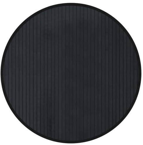 vidaXL Tapis Rond Noir 60 cm Bambou, Tapis de Salon, Tapis de Cuisine, Tapis Rond, Tapis de Chambre à Coucher, Tapis de Salle de Bain, Tapis en Bambou