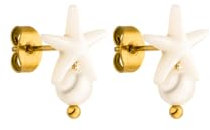 Purelei® Sea Breeze Ohrringe, Damen Ohrringe mit Seesterndesign aus Edelstahl, Wasserfeste Ohrstecker mit schimmernden Perlen, Geschenk für Frauen, Gold