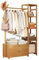 Portant Penderie à Vêtements en Bambou, avec Porte-Manteau sur Le Côté Design Arbre avec des Crochets, avec 2 tiroirs Ouverte Porte-Vêtement pour Salon Chambre Dressing