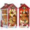 DIY Book Nook_Christmas Maison de poupée en bois avec boîte à musique et protection contre la poussière, kit de maison miniature, jour de Noël, puzzle en bois 3D, kit de construction pour les