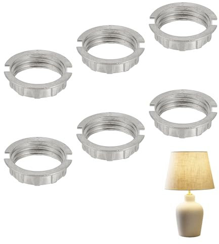 NICENEEDED Lot de 6 Anneaux pour Douilles D'Éclairage Anneau D'Abat Jour en Métal Anneau Réducteur D'Abat Jour pour Luminaire Remplacement de la Bague de Support D'Abat Jour