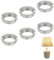 NICENEEDED Lot de 6 Anneaux pour Douilles D'Éclairage Anneau D'Abat Jour en Métal Anneau Réducteur D'Abat Jour pour Luminaire Remplacement de la Bague de Support D'Abat Jour