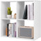 HOMASIS Bücherregal mit 4 offenen Fächern, Würfelregal Weiß, Standregal Regal Holz, Aufbewahrungsregal Raumteiler Büroregal Aktenregal für Wohnzimmer Arbeitszimmer Büro (4 Fächern 69,5x33x69,5 cm)