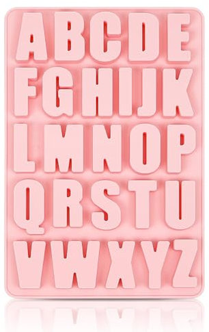 AOOTUERL 26 stampi grandi in silicone con lettere dell'alfabeto dalla A alla Z, riutilizzabili, in silicone, per cioccolatini, caramelle, lettere, cere, decorazioni fai da te, torte di compleanno,