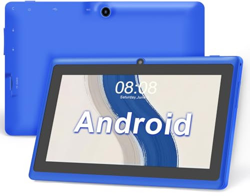 Haehne Tablet 7 Inch Android Tablet Dual Cameras Wi-Fi Bluetooth, Blau