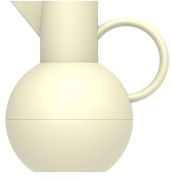 Caraffa Termica Per Caffè Brocca Sotto Vuoto Isolato, Design Sferico, Caffè Da Tè Caldo E Freddo, Con Semplice Pulsante Di Sicurezza, Per Casa, Ufficio, Hotel (Beige,1L)