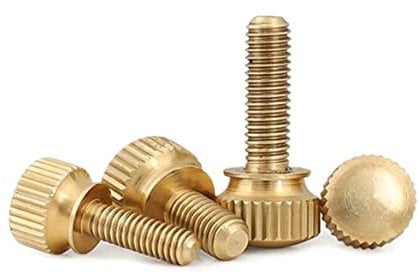 DXZXDJIU 5pcs Hand Tighten Brass Knurled Thumb Screws - Copper Twist Clamping Knobs for Computer Chassis and DIY Projects(M8x25mm)