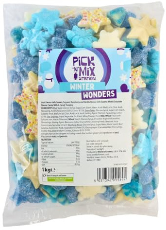 Bonds of London Pick 'n' Mix Station Winter Wonders Mix, Large Retro Chewy Sweets, 1 kg (Pack of 1)