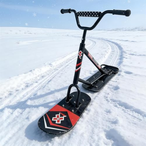 All-Terrain Schneeski mit 360° agiler Lenkung und Doppelblättern für Schneeabenteuer, unterstützt bis zu 150 kg Belastung